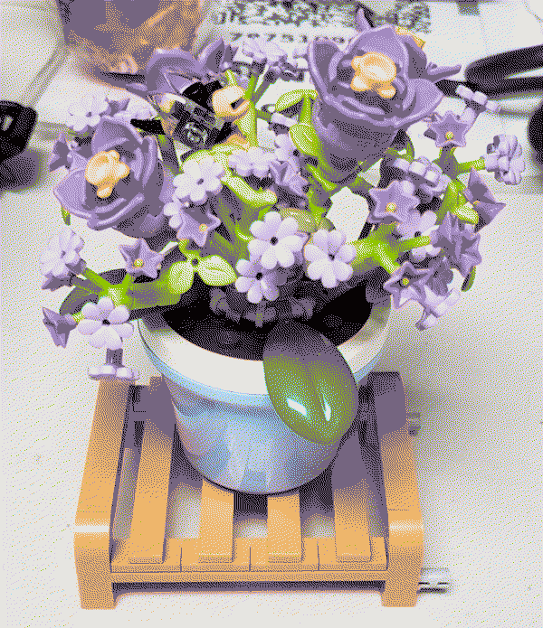 different building sets of flowers